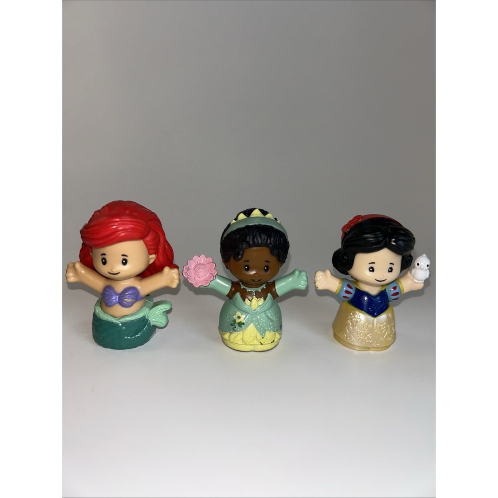 Lot 3 Fisher-Price Little People Disney Princess Ariel Tiana Snow White Figures